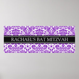 Bat mitzvah Lila av skugga för anpassad namnbander Poster