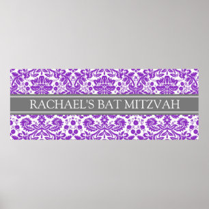 Bat mitzvah Lila av skugga för anpassad namnbander Poster