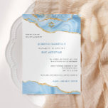 Bat mitzvah, ljusblå och Guld Glitter Agate Inbjudningar<br><div class="desc">Den här moderna designen har ett vackert gräns och din anpassningsbar. Använda mallformuläret för att lägga till texten. Med de avancerade redigeringsmenyerna,  som du kommer åt genom att välja "anpassa ytterligare",  kan du ändra typsnitt,  färg och layout.</div>