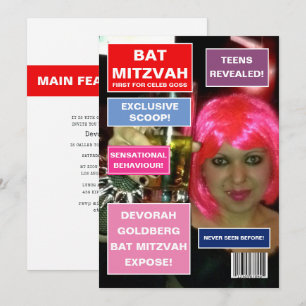Bat mitzvah magasin inbjudningar