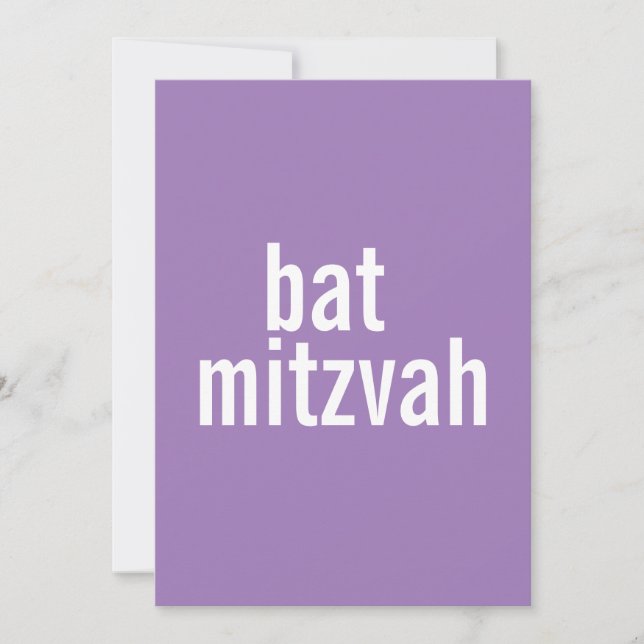 Bat mitzvah meddelanden {Lila} Inbjudningar (Framsida)