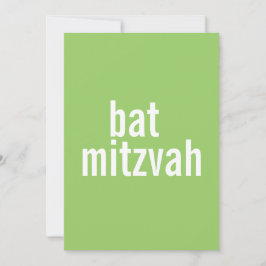 Bat mitzvah meddelanden {Ljust grönt} Inbjudningar