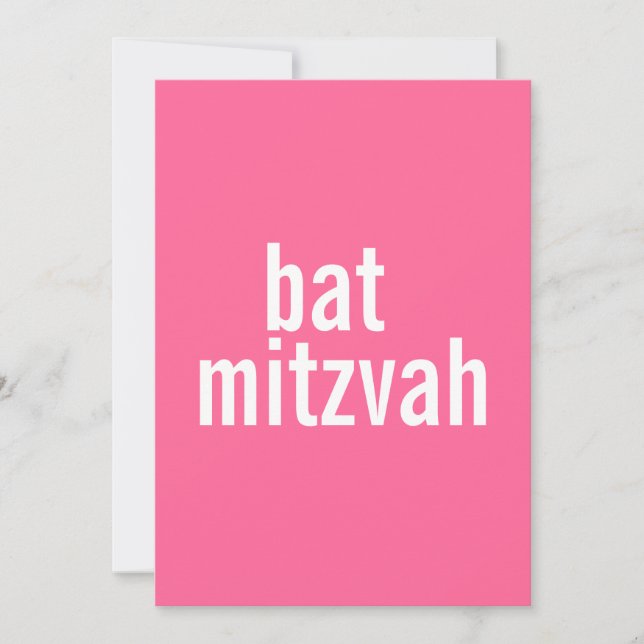 Bat mitzvah meddelanden {Rosa} Inbjudningar (Framsida)