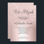 Bat mitzvah metallfolie av metallfolie från Ro gul Inbjudningar<br><div class="desc">En metallfolie av chic och luxuriös ro guld med metallfolie av elegant med kalligrafi för Bat mitzvah inbjudan.</div>