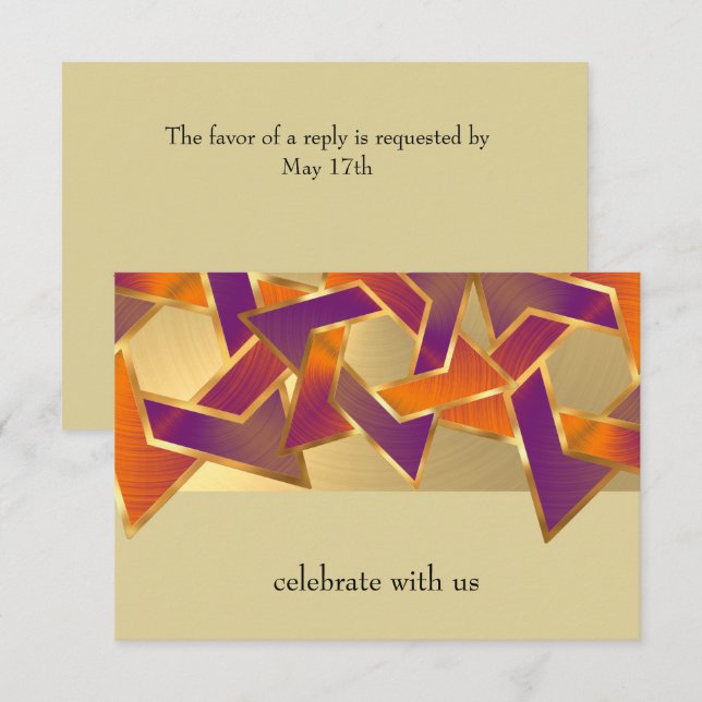 Bat mitzvah Metallisk look Star of David OSA Inbjudningar (Fram/baksida)