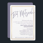 BAT MITZVAH minimal modern förbättring vid lila gu Inbjudningar<br><div class="desc">genom kat masard >> kat@simplysweetPAPERIE.com << Kärlek i designen, men vill se vissa ändringar - ett annat färg-schema, produkt, lägg till ett foto eller anpassad för ett annat tillfälle - ingen oro kontaktar mig bara via e-post - jag är lycklig för att hjälpa till! - - - - - -...</div>
