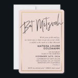 BAT MITZVAH minimal modern  rosa guld ram Inbjudningar<br><div class="desc">genom kat masard >> kat@simplysweetPAPERIE.com << Kärlek i designen, men vill se vissa ändringar - ett annat färg-schema, produkt, lägg till ett foto eller anpassad för ett annat tillfälle - ingen oro kontaktar mig bara via e-post - jag är lycklig för att hjälpa till! - - - - - -...</div>