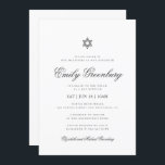 Bat mitzvah, minimalistisk, enkel, klassisk inbjudningar<br><div class="desc">Design består av sans serif-typografi och lekfull kursiv skripttypografi på en enkel bakgrund. 

Tillgänglig här:
http://www.zazzle.com/store/selectpartysupplies</div>