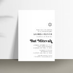Bat mitzvah minimalistisk snyggt för fet återförin inbjudningar<br><div class="desc">Fira Pub Mitzvah med denna moderna inbjudan till elegant,  med fet återtypografi och anpassningsbar. Lägg enkelt till dina egna uppgifter genom att klicka på alternativet "anpassa".</div>
