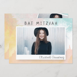 Bat mitzvah Modern Abstrakt för vattenfärg Inbjudningar