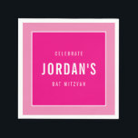 BAT MITZVAH, modern, djärv blockerad rosa för söt Pappersservett<br><div class="desc">efter kat masard >> WWW.SIMPLYSWEETPAPERIE.COM <<<<<<<<></div>
