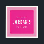 BAT MITZVAH, modern, djärv blockerad rosa för söt Pappersservett<br><div class="desc">efter kat masard >> WWW.SIMPLYSWEETPAPERIE.COM <<<<<<<<></div>