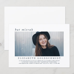 Bat mitzvah  Modern enkel Elegant - foto Inbjudningar