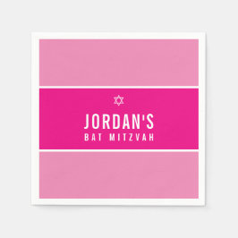 BAT MITZVAH, modern, enkel rosa söt stjärna Pappersservett