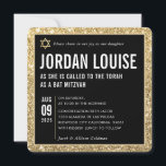 BAT MITZVAH, modern glam, svart guld glitter Inbjudningar<br><div class="desc">genom kat masard >> kat@simplysweetPAPERIE.com << CONTACT ME för anpassningsbar eller för att lägga till linjer i Hebrew Kärlek, men vill se vissa ändringar - ett annat färg-schema, produkt, foto eller anpassad för ett annat tillfälle - ingen oro kontaktar mig bara - jag är lycklig för att hjälpa till! -...</div>
