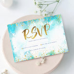 Bat mitzvah modern guld-folie turkos vattenfärg OSA kort<br><div class="desc">Var stolt, gladd och visa den här milstolpen av din favoritBat mitzvah! Inkludera den här fantastiska, moderna, glatt guld-faux-folie och glitter-punkter och typografiskript mot en turkofärgad bakgrund, personlig OSA-inmatningskort för evenemanget. Anpassa anpassningsbarnas text med datumet "svara senast". Garanterade att hon skulle få mer roligt i snyggten vid sitt särskilda tillfälle!...</div>