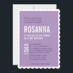 BAT MITZVAH, modern, minimal lila för design Inbjudningar<br><div class="desc">genom att kattmasard > WWW.SIMPLYSWEETPAPERIE.com Kärlek, men skulle vilja se vissa förändringar - ett annat färg-schema, produkt, foto eller anpassad för ett annat tillfälle - ingen oro bara kontakta mig - jag är lycklig för att hjälpa till! - - - - - - - - - - - - -...</div>