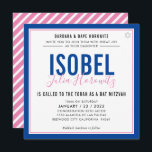 BAT MITZVAH, modern, minimalistisk rosa färg blå Inbjudningar<br><div class="desc">genom kat masard >> kat@simplysweetPAPERIE.com << CONTACT ME för anpassningsbar eller för att lägga till linjer i Hebrew Kärlek, men vill se vissa ändringar - ett annat färg-schema, produkt, foto eller anpassad för ett annat tillfälle - ingen oro kontaktar mig bara - jag är lycklig för att hjälpa till! -...</div>