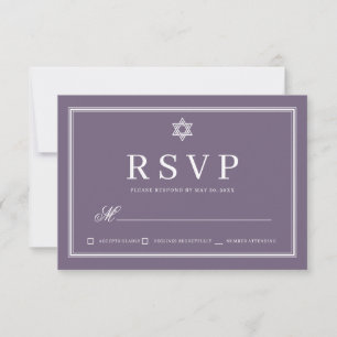 Bat mitzvah Modern Monogram enkel QR-kod OSA Kort