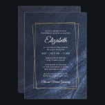 Bat mitzvah Modern Monogram Guld Ram Inbjudningar<br><div class="desc">Sammansatt av elegant serif- och krämfärgad manustypografi på gyllene ram och mörk blått bakgrund

Detta är designad av Select Party Supplies,  exklusiv för Zazzle.

Finns här:http://www.zazzle.com/selectpartysupplies</div>