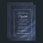 Bat mitzvah Modern Monogram Guld Ram Inbjudningar<br><div class="desc">Sammansatt av elegant serif- och krämfärgad manustypografi på gyllene ram och mörk blått bakgrund

Detta är designad av Select Party Supplies,  exklusiv för Zazzle.

Finns här:http://www.zazzle.com/selectpartysupplies</div>