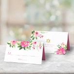 Bat mitzvah Modern Rosa Blommigt VattenfärgsSnyggt Placeringskort<br><div class="desc">Inget Bat mitzvah party är färdigt utan platskort för personlig. Låt din favorit Bat mitzvah vara stolt, glädjas och fira hennes milstolpe på hennes perfekt samordnade party. En chic, bedövning, rosa och persikofärgad blommigt och modern dammig ro sans serif-typografi täcker över en vit bakgrund. Ytterligare vattenfärgade blommor, en David-stjärna i...</div>