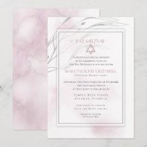 Bat mitzvah Modern  Rosa Watercolor Stänk