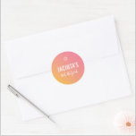 BAT MITZVAH modern stjärna rosa gul gradient Runt Klistermärke<br><div class="desc">av kat massard >>> https://linktr.ee/simplysweetpaperie <<<</div>