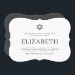 Bat mitzvah modern typografi inbjudningar<br><div class="desc">Består av lekfullt skript och serif-typografi. Allt mot en vit bakgrund. Detta är designat av Select Party Supplies,  exklusiv för Zazzle. Finns här: http://www.zazzle.com/selectpartysupplies</div>