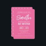 BAT MITZVAH, modernt, söt rosa, vitt skript guld Inbjudningar<br><div class="desc">med kat masard >> kat@simplysweetPAPERIE.com <<< Ett trendigs inbjudningsdesign för ditt barns PUB/BAT MITZVAH installation som mall är det enkelt att lägga till egna uppgifter eller slått anpassningsknappen och du kan lägga till eller ändra text, typsnitt, storlekar osv. TIP: 1. Om du vill ändra/flytta grafik/ändra bakgrund slå färg knappen "anpassa"....</div>