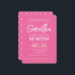 BAT MITZVAH, modernt, söt rosa, vitt skript guld Inbjudningar<br><div class="desc">med kat masard >> kat@simplysweetPAPERIE.com <<< Ett trendigs inbjudningsdesign för ditt barns PUB/BAT MITZVAH installation som mall är det enkelt att lägga till egna uppgifter eller slått anpassningsknappen och du kan lägga till eller ändra text, typsnitt, storlekar osv. TIP: 1. Om du vill ändra/flytta grafik/ändra bakgrund slå färg knappen "anpassa"....</div>