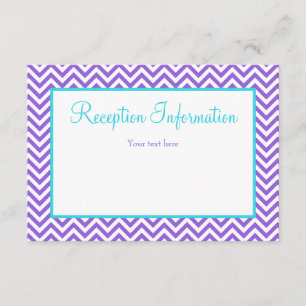 Bat mitzvah mottagning av Chevron Lila Teal Blue Tilläggskort