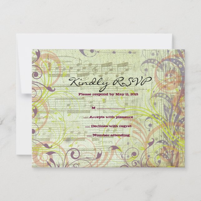 Bat mitzvah MUSICAL POPPY-svarskort OSA Kort (Framsida)