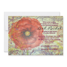 Bat mitzvah MUSICAL RED POPPY-inbjudan