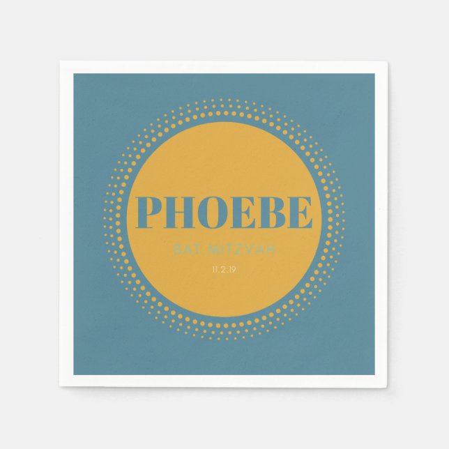 Bat mitzvah Napkin- Phoebe Pappersservett (Framsidan)