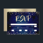 Bat mitzvah Navy Watercolor Guld Script Entrée OSA Kort<br><div class="desc">Var stolt, gladd och visa den här milstolpen av din favoritBat mitzvah! Inkludera det här fantastiska, moderna OSA-kortet för personlig för evenemanget. Bild faux faux guld foil calligraphy script och konetti täcker över en rik, dramatisk, marin blå bakgrund. Anpassa anpassningsbarna med alternativen "svara senast" och "ange". Matchning och samordning av...</div>