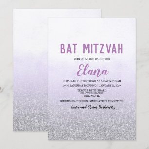 Bat Mitzvah Ombre Lavendel Inbjudan
