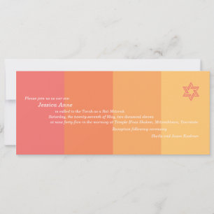 Bat mitzvah Orange-inbjudan Inbjudningar