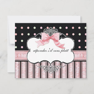 Bat mitzvah OSA - Fransk Bow Dot Swirl Kort