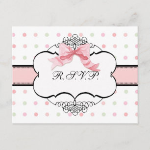 Bat mitzvah OSA - Fransk Bow Dot Swirl Kort