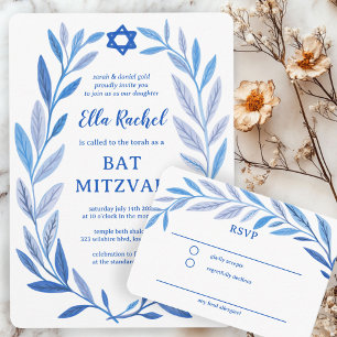 Bat mitzvah OSA i Botaniska vattenfärgen ANPASSNIN Tilläggskort