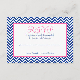 Bat mitzvah OSA i Chevron Navy Blue Rosa Kort