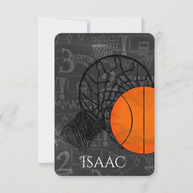 Bat mitzvah OSA kort-baskettema i pub Kort (Framsida)