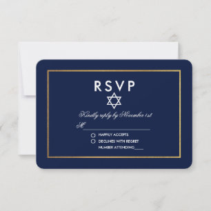 Bat mitzvah OSAN Blå och Guld OSA Kort