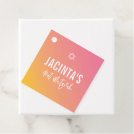 BAT MITZVAH övertoning för modern rosa gult Gåvor Etiketter