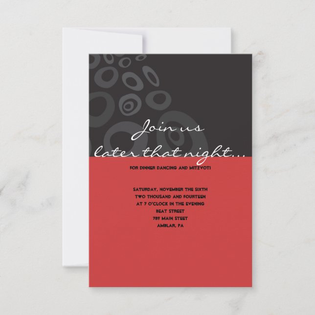 BAT MITZVAH Party-kort för ANCIENT TRÄD Pub Inbjudningar (Framsida)