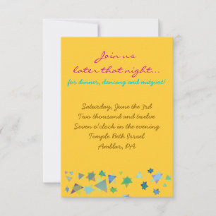 Bat mitzvah Party-kort för inbjudan till livets tr