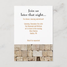 Bat mitzvah Party-kort för WALL Pub