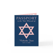 Bat mitzvah pass för blått- och rosadavidsstjärna