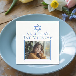 Bat mitzvah Photo Blue Star av David Party Pappersservett